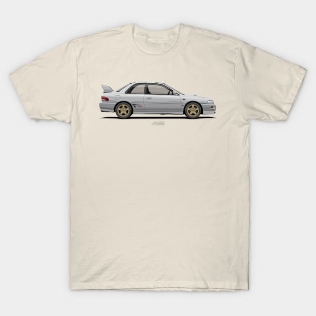 Impreza WRX Coupe (GC8F) Silver T-Shirt by ARVwerks